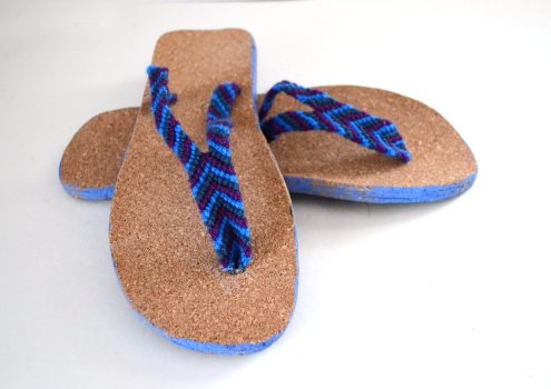 Friendship bracelet strap flip flops