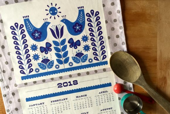 Free Printable 2018 Tea Towel Calendar by Cathe Holden & Dollar Store Crafts