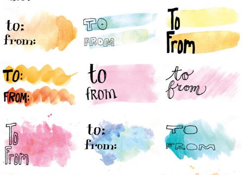 Free printable Watercolor Gift Tags