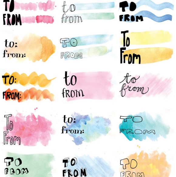 Free printable Watercolor Gift Tags