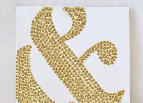 DIY Ampersand Thumb Tack Art