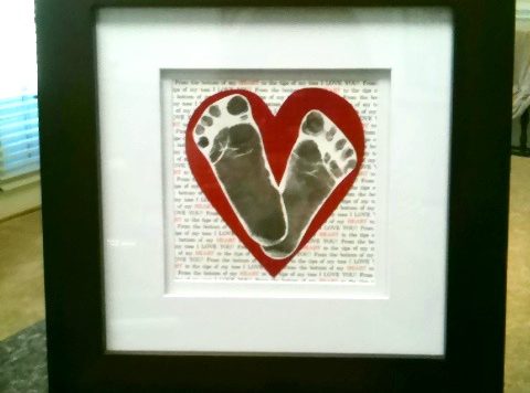 Make Baby Footprint Heart Art