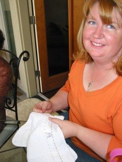 baby shower embroidered washcloths