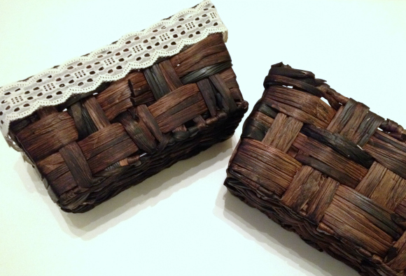 baskets with lace