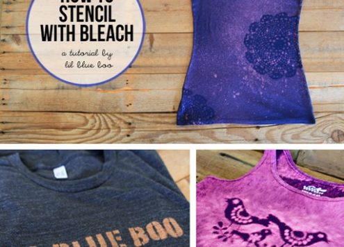 How to stencil fabric with bleach (via dollarstorecrafts.com)