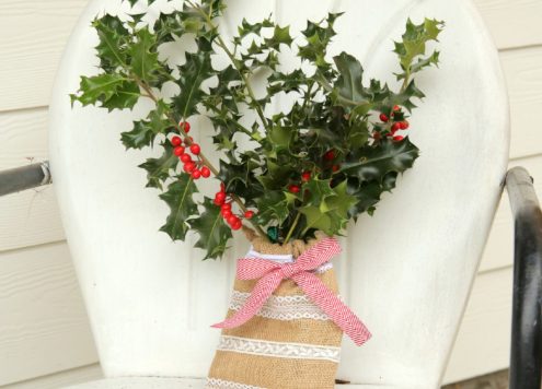 DIY Burlap & Lace Pocket Vase