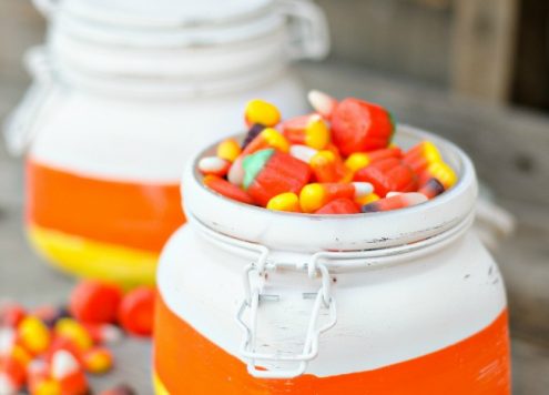 Make Candy Corn Treat Jars
