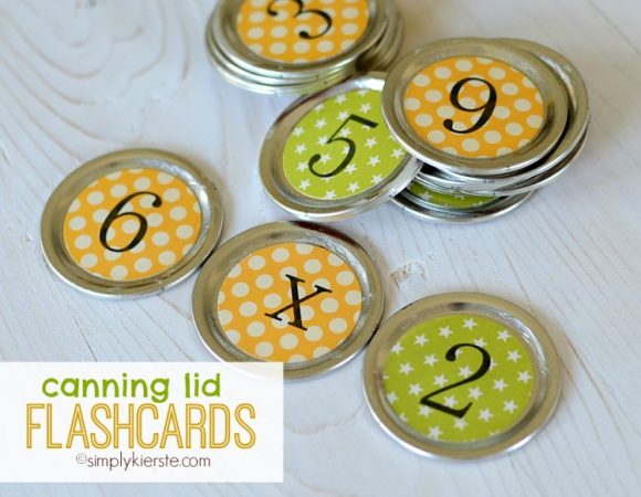 Make Canning Jar Lid Flash Cards