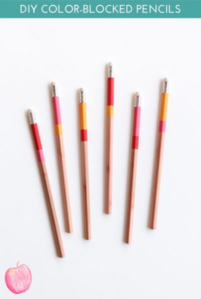 DIY Color Blocked Pencils