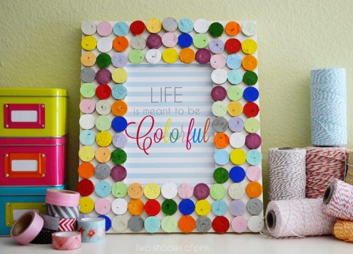 Make a Colorful Wine Cork Picture Frame