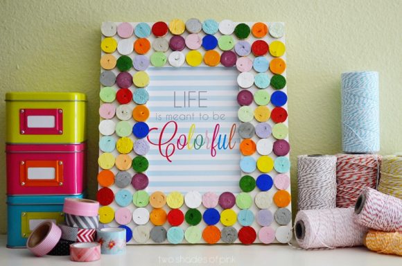 Make a Colorful Wine Cork Picture Frame