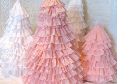 crepe paper christmas tress