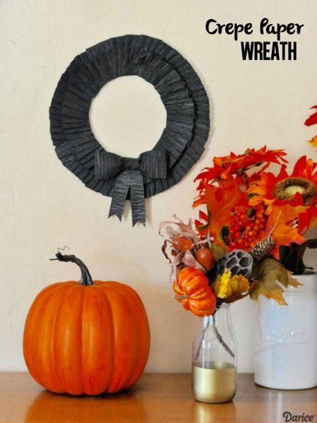 Crepe Paper Halloween Wreath