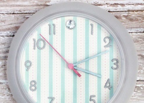 scrapbook paper clock re-do
