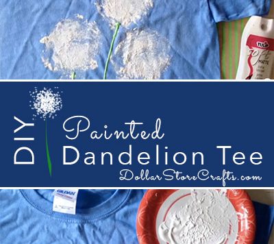 Painted Dandelion T-shirt - There are a zillion ways you can dress up the humble t-shirt. One of our favorites is this super easy method of making dandelions - no special artistic skills required!