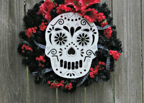 DIY Sugar Skull Wreath for Day of the Dead - Dia de Los Muertos - Dollar Store Crafts