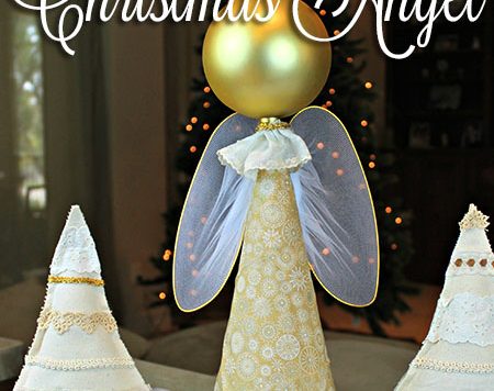 This week I'd like to show you how to turn a cone and an extra large Dollar Tree ornament into a pretty DIY Christmas angel.