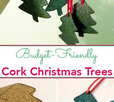 Can you guess the secret ingredient that gives these pretty cork Christmas tree ornaments their festive color?
