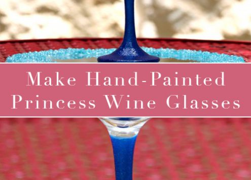 Paint DIY Princess Wine Glasses - Not too long ago, someone posted pictured of Princess inspired wine glasses. Someone asked how to make them, and I offered to make a tutorial for the project. It took a while, but here it is: how to make glittery princess wine glasses!