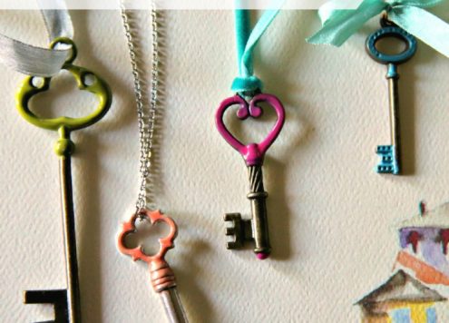 DIY Key Necklaces with Nail Polish