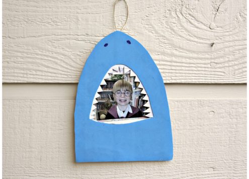 DIY Shark Frame - made with recyclables. Cute & easy! dollarstorecrafts.com