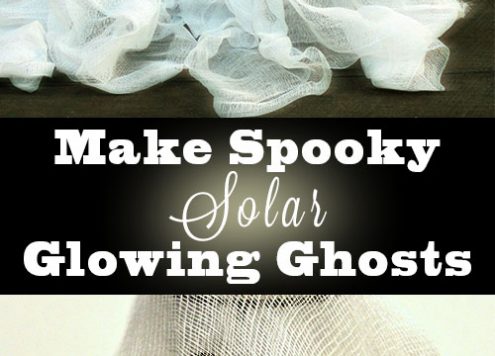 These solar-powered DIY ghost decorations glow in the dark. Can you believe that they only cost me a dollar to make?