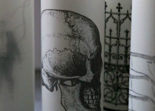 Make spooky candles with dollar store candles