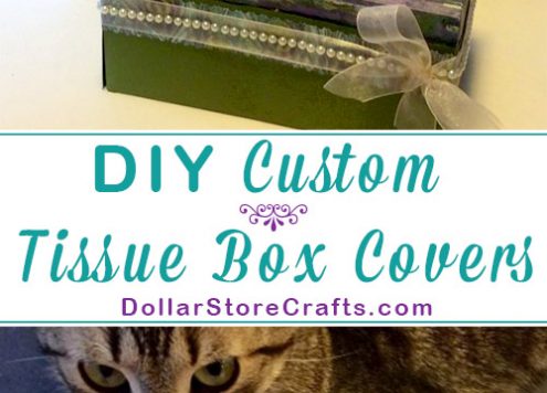 Custom Tissue Box Cover - Don't want that box of tissues on the end table to stick out like a sore thumb? Make yourself a custom tissue box cover, and then no matter which tissues you buy, they'll always look good with your decor!