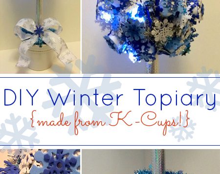 This topiary will make a great addition to your holiday decor, and with the use of battery-powered lights you can put it nearly anywhere!