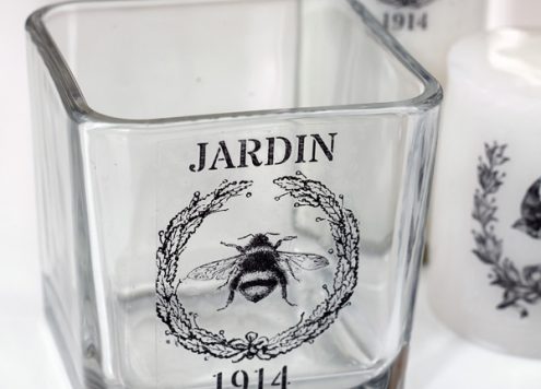 How to transfer any image to dollar store glassware - dollar store crafts