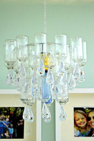 Dollar Store Craft: Make a Chandelier from dollar store bottles