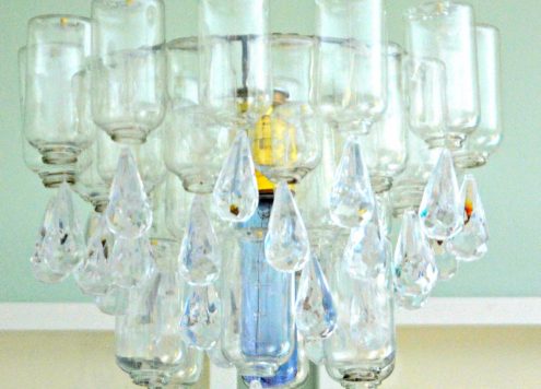 Dollar Store Craft: Make a Chandelier from dollar store bottles