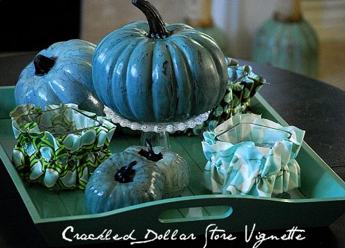 dollar store crackle pumpkins