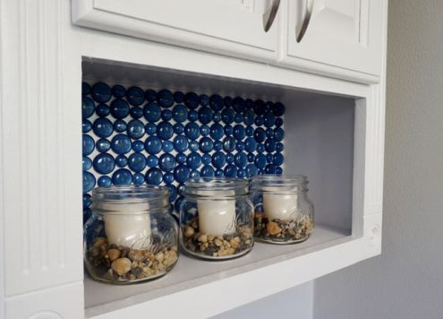 Dollar Store Craft: Glass Marble Backsplash