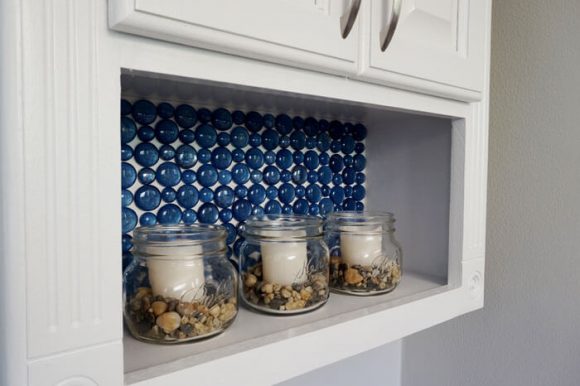 Dollar Store Craft: Glass Marble Backsplash