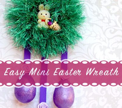 Make This Mini Easter Wreath! This would be cute on a dorm door, in a window, on an office bulletin board, or any other small space that could use some cheer!