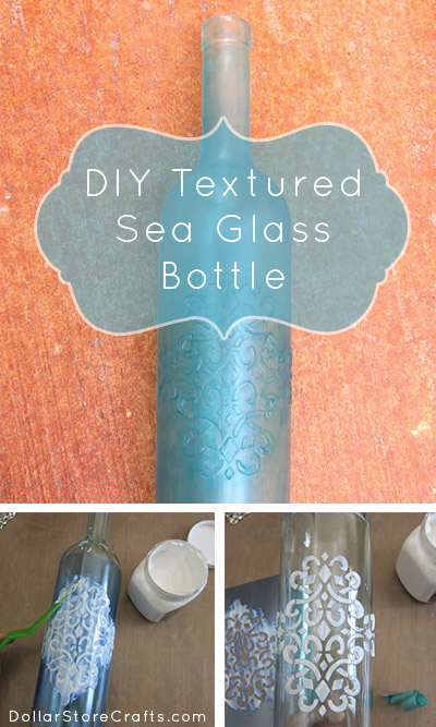 Make a Faux Sea Glass Bottle - Sea glass is still so popular, and it's a beautiful way to decorate your home in the summer.  Rather than buying new decorative accents, you can make your own using a few simple items plus recyclables.  