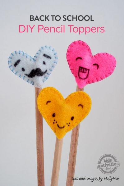 Felt Heart Pencil Toppers