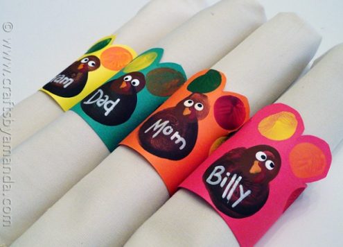 Fingerprint turkey napkin rings (via dollarstorecrafts.com)