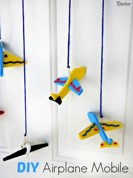 Dollar store craft: DIY Airplane Mobile - kids craft idea