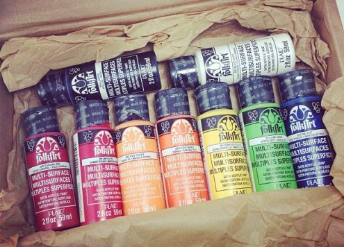 a rainbow of Folk Art Multi-surface paint!