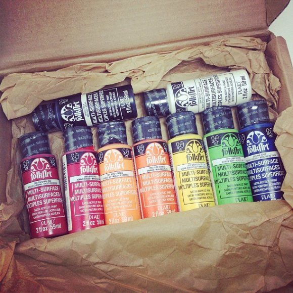 a rainbow of Folk Art Multi-surface paint!