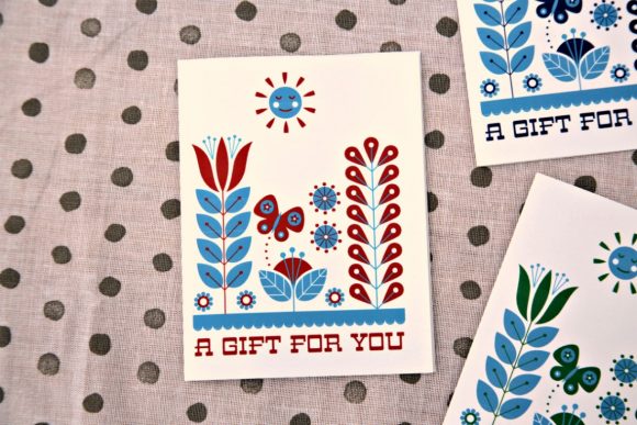 Free Printable Card: Folk Art Inspired Gift Card by Cathe Holden & Dollar Store Crafts