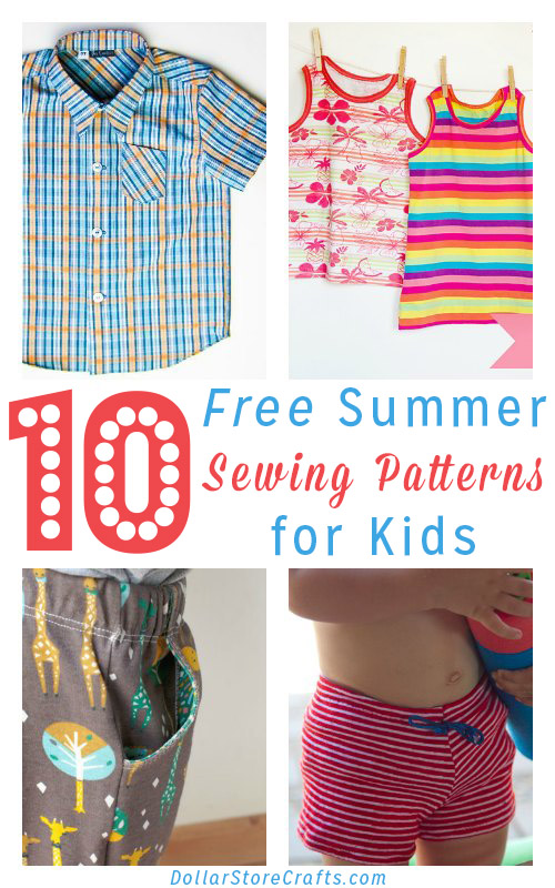 Well summer is certainly in full swing, isn't it? It's been a scorcher here in Atlanta, and I'm grateful for summery hand-me-downs, so my kid can be weather-appropriate without breaking our budget. If you can't get free clothes, though, you can save a lot of money by making some of your kid's summer wardrobe yourself, right? Here are some free summer clothing patterns for kids to help you save some cash this summer.