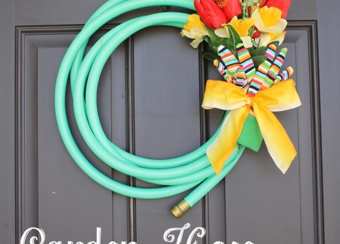 Make a Garden Hose Spring Wreath