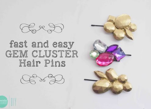 Make Gem Cluster Hair Pins