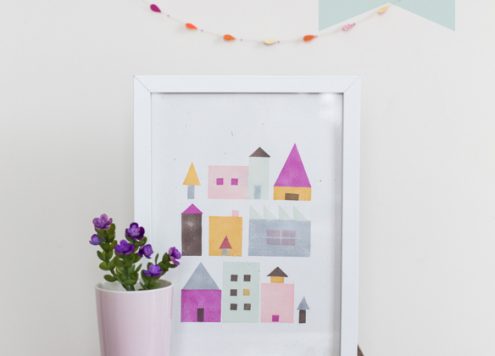 Make a Stamped Geometric Cityscape