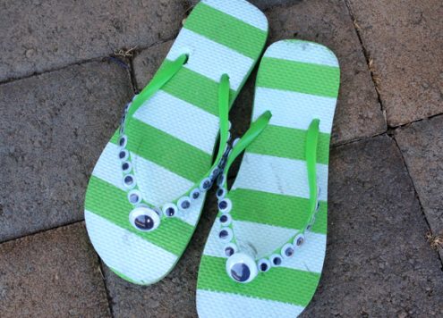 Googly eye flip flops by dollarstorecrafts.com