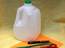 Recycled milk jug halloween candy pail tutorial