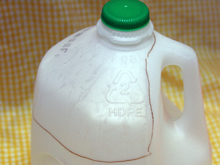 Recycled milk jug halloween candy pail tutorial